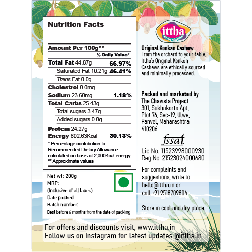 Cashew | Whole & Unpeeled | Original from Konkan