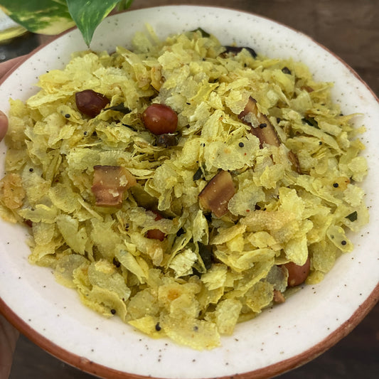 Roasted Poha Chivda | Made with minimal oil